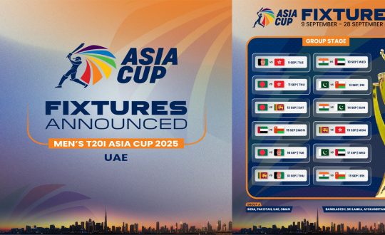 एसियाकप-२०२५ खेल तालिका सार्वजनिक, भारत र पाकिस्तान १४ सेप्टेम्बरमा भिड्ने