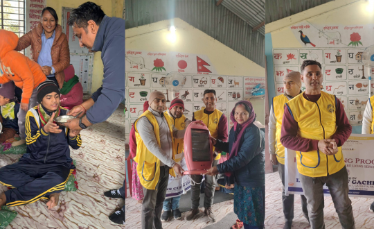 चिसोमा न्यानो साथ : लायन्स क्लब अफ गछियाद्वारा फरक क्षमता भएका विद्यार्थीलाई खाना र हिटर सहयोग