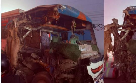 रुपन्देहीमा स्कुल बस र ट्याक्टर ठोक्किँदा २१ विद्यार्थी घाइते