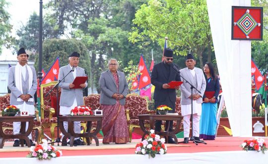 नविनयुक्त प्रधानमन्त्री बालेन्द्र शाहले राष्ट्रपति समक्ष लिए शपथ