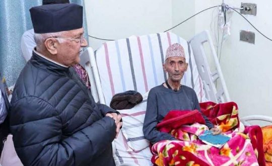 पूर्वप्रधानमन्त्री एवम् एमाले अध्यक्ष ओलीलाई पितृ शोक