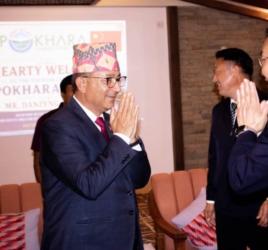 पोखरा-लिन्जीबीच सहकार्य विस्तारबारे शिष्टाचार भेटवार्ता