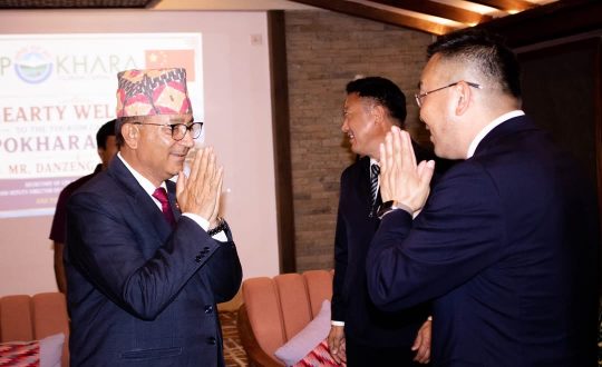 पोखरा-लिन्जीबीच सहकार्य विस्तारबारे शिष्टाचार भेटवार्ता