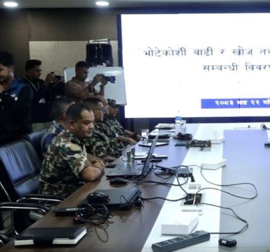 रसुवा बाढीमा १२१ जना सुरुङभित्र फसेको सेनाको अनुमान